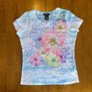 Alison Sheri Bejeweled Lightweight Multi Colour Top Size SMALL Like New